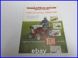 Minneapolis Moline Town & Country Tractor Color Brochure 100 model (1963) 8 Page