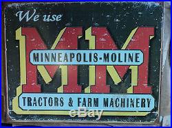 Minneapolis Moline Tractor 12 x 18 Metal Display Sign Great for Collectors