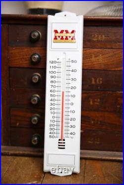 Minneapolis Moline Tractor Advertising Sign Thermometer Metal Glass Farm Vintage