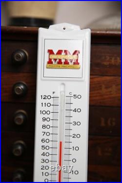 Minneapolis Moline Tractor Advertising Sign Thermometer Metal Glass Farm Vintage