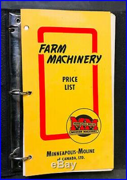 Minneapolis Moline Tractor And Equipment Price List In Nice Binder Canadian