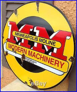 Minneapolis Moline Tractor Machinery Sign. Metal Tractor Dealer Sales Sign. 20
