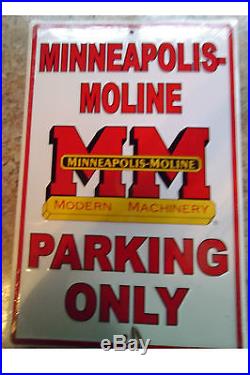 Minneapolis Moline Tractor Parking Sign