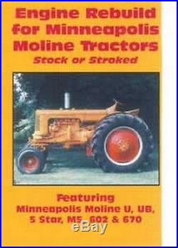 Minneapolis Moline Tractor U UB M5 M-5 602 5-Star 670 Engine Stroked Rebuild DVD