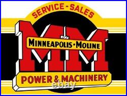 Minneapolis Moline Tractors DIECUT NEW 28 Wide Sign USA STEEL XL Size 7 lbs