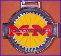 Minneapolis Moline Tractors Red & Yellow Porcelain Watch Fob X3
