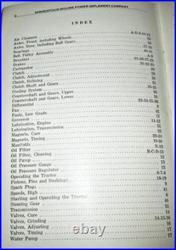 Minneapolis Moline Universal J Tractor Operator Instruction Book Manual ORIGINAL