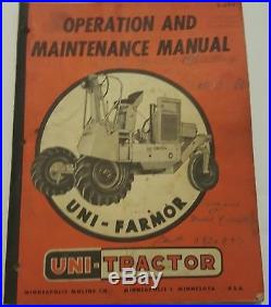 Minneapolis Moline Universal tractor manuals/ baler, picker, sheller, huskor