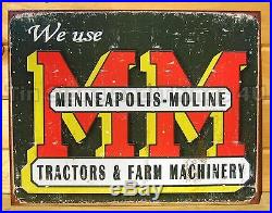 Minneapolis-Moline vtg tractor farm machinery ad TIN SIGN metal wall decor 1505