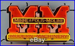 Minneapolis-moline Tractor Neon Sign Farm equipment dealership sign MM lamp