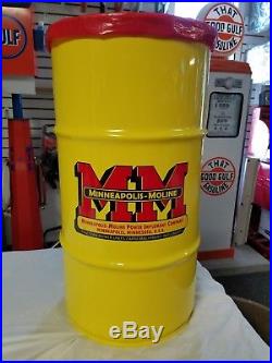 Minneapolis-moline Tractor Vintage Style 16 Gallon Cold Rolled Steel Trash Can