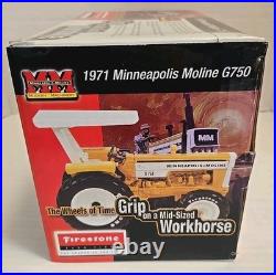New Open Box ERTL 1/16 Firestone 1971 Minneapolis Moline G750 DieCast Tractor