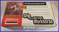 New Open Box ERTL 1/16 Firestone 1971 Minneapolis Moline G750 DieCast Tractor