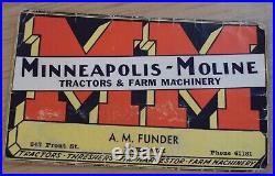 ORIGINAL 1930's'Advertising BUSINESS Card' MINNEAPOLIS-MOLINE Tractors