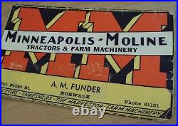 ORIGINAL 1930's'Advertising BUSINESS Card' MINNEAPOLIS-MOLINE Tractors