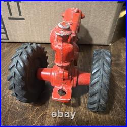 Old Vintage MM Minneapolis Moline Red Tractor with Farmer Driver Die-Cast Farm Toy