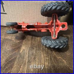 Old Vintage MM Minneapolis Moline Red Tractor with Farmer Driver Die-Cast Farm Toy