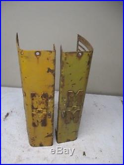 Pair Minneapolis Moline Tractor Grill Panels with cast iron MM Emblems Lot B