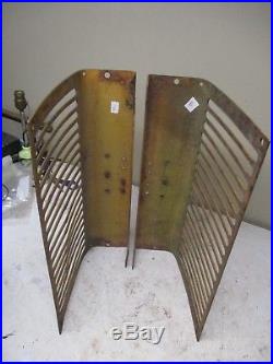 Pair Minneapolis Moline Tractor Grill Panels with cast iron MM Emblems Lot B