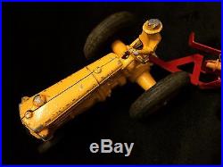 RARE 1940s MINNEAPOLIS MOLINE YELLOW TRACTOR With PLOW CAST METAL 2 PIECE