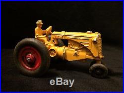 RARE 1940s MINNEAPOLIS MOLINE YELLOW TRACTOR With PLOW CAST METAL 2 PIECE