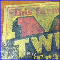RARE Original Minneapolis Moline Twin City Tractor operated farm sign embossed