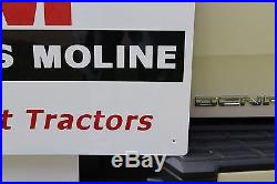 Rare Minneapolis Moline Tractor Dealer Metal Enamel Sign Farm Barn Feed