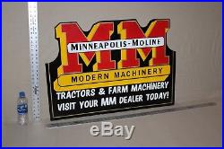 Rare Minneapolis-moline Modern Machinery Metal Sign Farm Barn Tractor Corn Deere