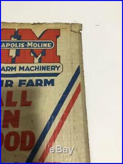 Rare Original 1942 WW II Minneapolis Moline Mobilized for Victory sign tractor