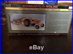 Spec Cast Minneapolis-Moline U gas tractor with M-M 3 bottom plow -NIB