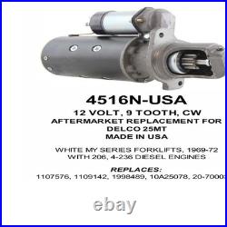 Starter 25MT 12V 9T CW Fits Minneapolis-Moline Replaces ROM4516N-USA