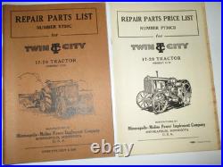 Twin City 17-28 12-20 Tractor Parts & Price Book Manual Catalog 1929 VG ORIGINAL
