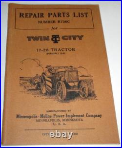 Twin City 17-28 12-20 Tractor Parts & Price Book Manual Catalog 1929 VG ORIGINAL
