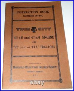 Twin City MM FT, 21-32 & FTA Tractor Operators Instructions Manual 38' ORIGINAL