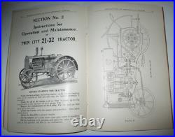 Twin City MM FT, 21-32 & FTA Tractor Operators Instructions Manual 38' ORIGINAL