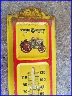 Twin City Metal Tin Thermometer Sign Farm Tractor Minneapolis Moline Oil Gas