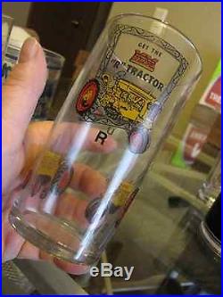VINTAGE MINNEAPOLIS MOLINE GET THE R TRACTOR DRINKING GLASS