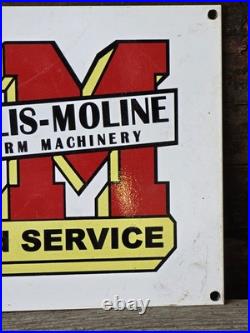 VINTAGE MINNEAPOLIS MOLINE TRACTORS & FARM MACHINERY PORCELAIN SIGN 12x8