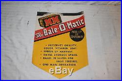Vintage 1950's Minneapolis-Moline Bale-O-Matic Feed Seed Farm Tractor 16 Sign
