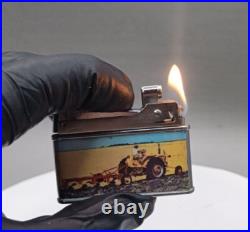 Vintage Double Sided Minneapolis-Moline Farm Tractors Flat Ad Lighter WORKING Vintage Double Sided Minneapolis-Moline Farm Tractors Flat Ad Lighter WORKING