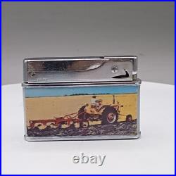 Vintage Double Sided Minneapolis-Moline Farm Tractors Flat Ad Lighter WORKING