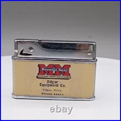 Vintage Double Sided Minneapolis-Moline Farm Tractors Flat Ad Lighter WORKING