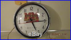 Vintage MINNEAPOLIS-MOLINE Advertizing Clock tractors threshing 1950s working