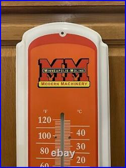 Vintage Minneapolis-Moline Thermometer Tractor Metal Sign Farm Wall Decor Modern