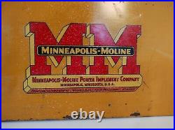 Vintage Minneapolis Moline Tractor Dealership Brochure Rack Metal Advertising