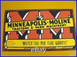 Vintage Minneapolis Moline Tractor Metal Card File Parts Box Original