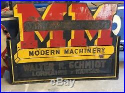 Vintage Original MINNEAPOLIS MOLINE MODERN MACHINERY Tractor AG Parts FARM Sign