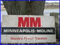 Vintage Original Minneapolis Moline Sign Wood World's Finest Tractors 32 X 16