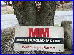 Vintage Original Minneapolis Moline Sign Wood World's Finest Tractors 32 X 16