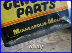 Vintage Original Minneapolis Moline Tractor Tin Oil Can GREAT Graphics